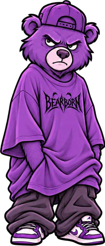 Bear in a T-shirt that is too big
