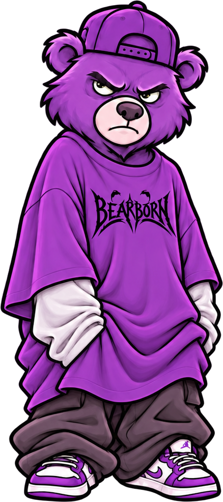 Bear in a T-shirt that is too big