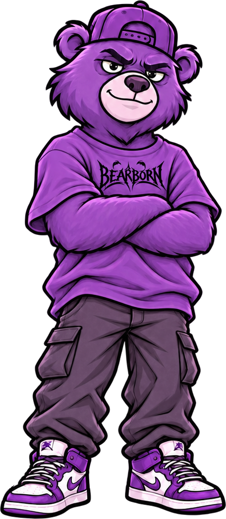 Bear in a T-shirt that is just right