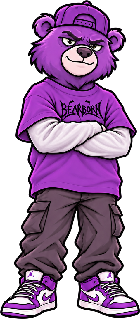 Bear in a T-shirt that is just right